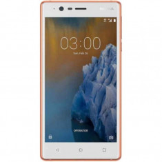 Smartphone Nokia 3 , Dual Sim , 5 Inch IPS , Quad Core , 2 GB RAM , 16 GB , Retea 4G LTE , Android Nougat , Alb/Cupru foto