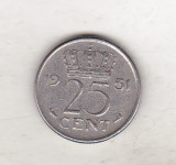 Bnk mnd Olanda 25 cent 1951, Europa