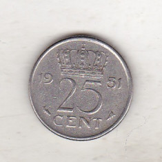 bnk mnd Olanda 25 cent 1951