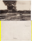 Salutari din Ploiesti (Prahova)-incendiu la sonde- militara WWI, WK1, Necirculata, Printata