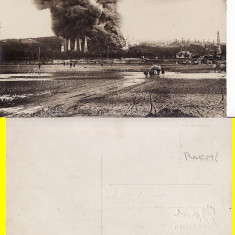 Salutari din Ploiesti (Prahova)-incendiu la sonde- militara WWI, WK1