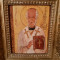 Sfantul Nicolae icoana vintage pictata pe placaj ulei rama cadou