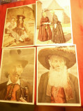 Set 6 Ilustrate - Costume Populare Austria , interbelice, Necirculata, Printata