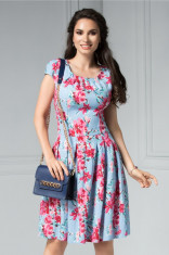 Rochie Rosie bleu cu imprimeu floral roz foto