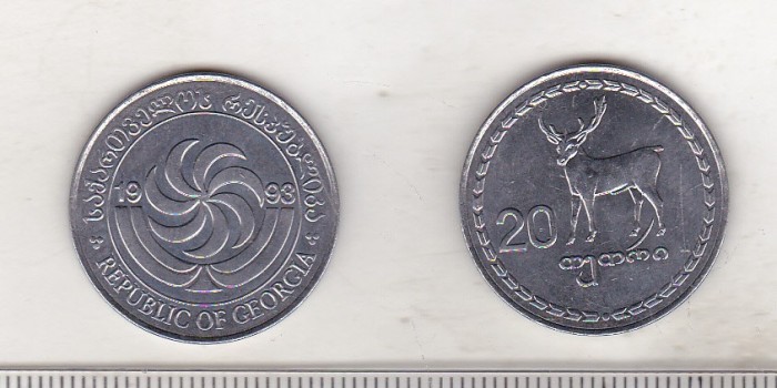 bnk mnd Georgia 20 thetri 1993 unc , fauna