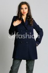 Trench Bleumarin Elegant Military foto