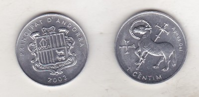 bnk mnd Andorra 1 centim 2002 - unc foto
