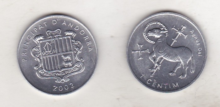 bnk mnd Andorra 1 centim 2002 - unc