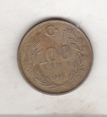 bnk mnd Turcia 100 lire 1990 foto