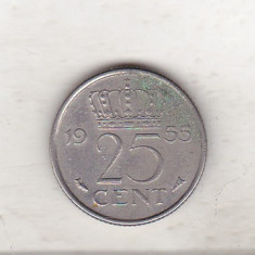 bnk mnd Olanda 25 cent 1955