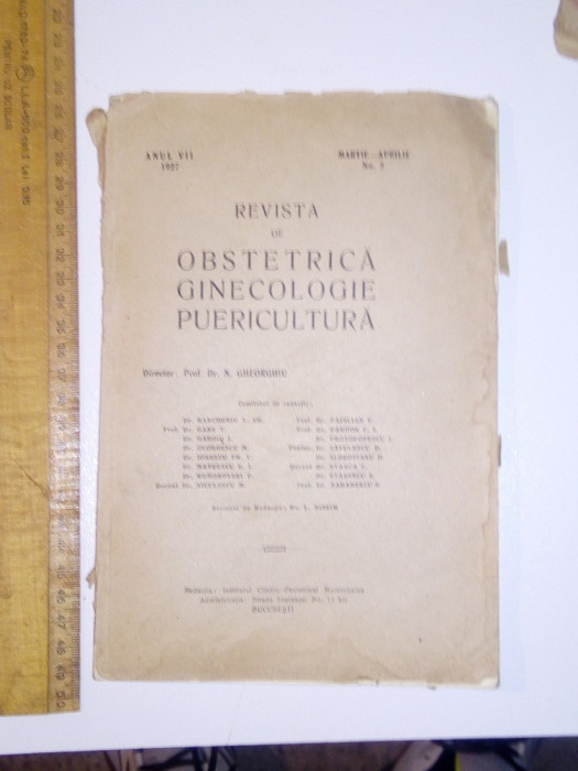 REVISTA DE OSTETRICA GINECOLOGIE PUERICULTURA - 1927