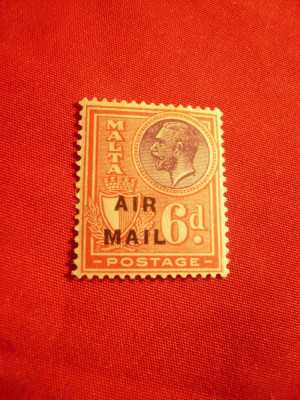 Serie 6 pence Air Mail George V - Malta 1928 ,nestampilat,sarniera foto