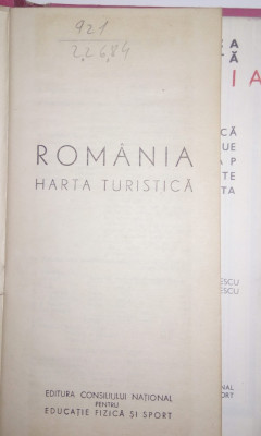 HARTA VECHE TURISTICA ROMANIA foto