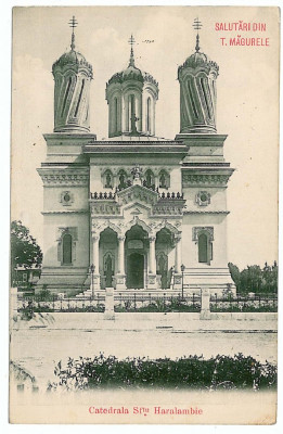 1339 - TURNU MAGURELE, Teleorman, Cathedral Sf. Haralambie - old postcard - used foto