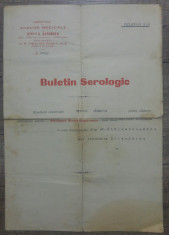 Buletin serologic// Spitalul Brancovenesc, 1924 foto
