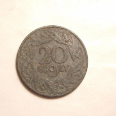 POLONIA 20 GROSZY 1923 ZINC / OCUPATIE GERMANA