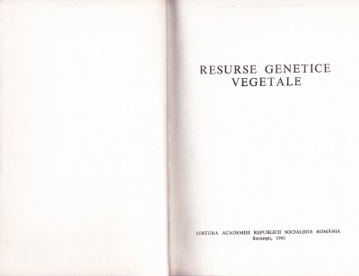 RESURSE GENETICE VEGETALE foto