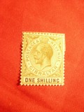 Timbru 1 Shilling George V 1919 Gibraltar Colonie Britanica , sarniera, Nestampilat