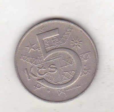 bnk mnd Cehoslovacia 5 coroane 1966 foto