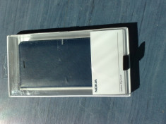 Husa de protectie Leather Flip pentru Nokia 8, Bleumarin foto