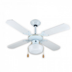 Ventilator de tavan cu lustra, Lampa, SAPIR SP 1760 4C1L, 50W, 106 cm, 3 trepte, Alb foto