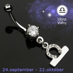 Piercing pentru buric cu zodii - Balanta foto