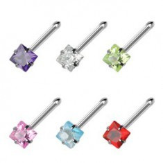 Piercing nas - zircon patrat foto