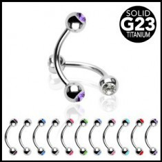 Piercing spranceana titan cu zircon foto