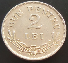 Moneda (BUN PENTRU) 2 LEI - ROMANIA, anul 1924 *cod 299 POISSY foto
