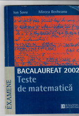 Bacalaureat 2002. Teste de matematica foto