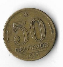 Moneda 50 centavos 1955 - Brazilia foto