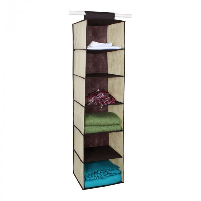 Organizator pentru dulap, 30 x 30 x 120 cm, 6 compartimente