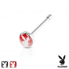 Piercing drept pentru nas din o?el 316L, cerc colorat cu iepura? Playboy foto