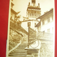 Ilustrata Sighisoara - Turnul Portii circulat 1958