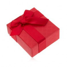 Cutie de cadou pentru inel, rosie, funda, model decorativ foto