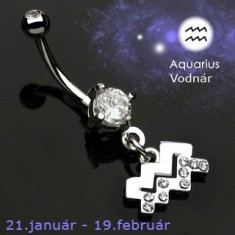 Piercing pentru buric cu zodii - Varsator foto