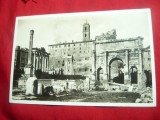 Ilustrata - Roma - Foro Romano circulat 1937 cu timbru 75C rosu Vatican, Circulata, Printata