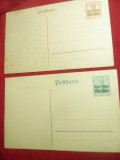 2 Carti Postale de 5 si 7 1/2 pf ,supratipar Warsovia ( Polonia), Necirculata, Printata