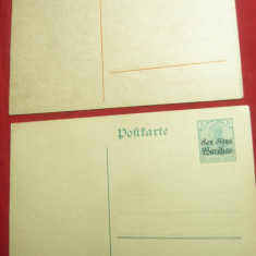 2 Carti Postale de 5 si 7 1/2 pf ,supratipar Warsovia ( Polonia)