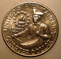 1.089 USA SUA BICENTENAR TOBOSAR DRUMMER BOY QUARTER DOLLAR 1976 foto
