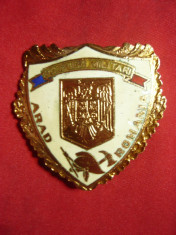 Insigna Pompieri Militari - Arad , metal si email , h=4,6cm foto