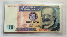 Bancnota 10 intis 1987 - Peru foto