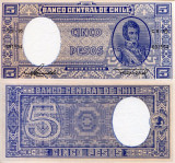 SV * Chile 5 PESOS 1947 - 1958 UNC
