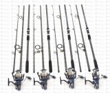 Set Crap 4 Lansete Fino Carp 3,9m cu 4 Mulinete J3FR 10+1 Rulmenti Si Baitrunner