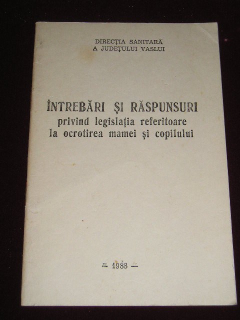 myh 527s - DOCUMENTE COMUNISTE - TEMATICA SANATATE - 1988 - PIESA DE COLECTIE!