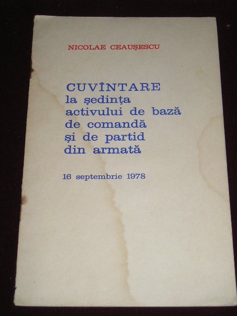 myh 527s - DOCUMENTE ALE PARTIDULUI COMUNIST ROMAN - 1978 - PIESA DE COLECTIE!