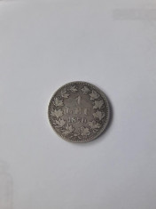 ROMANIA - 1 Leu 1870 . Argint . Moneda rara ! foto