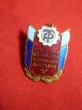 Insigna Participant Expozitia Tehnica Generala 1957 URSS ,h=2,5cm