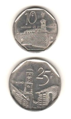 SV * Cuba LOT 10 CENTAVOS 2001 + 25 CENTAVOS 2008 UNC foto