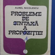 myh 523s - PROBLEME DE SINTAXA A PROPOZITIEI - NICULESCU - ED 1970